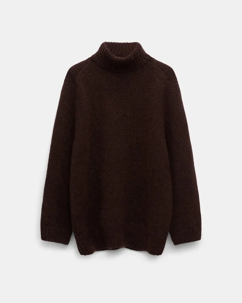 Dorothee Schumacher Rollkragenpullover aus Merino-Alpaka Garn Braun