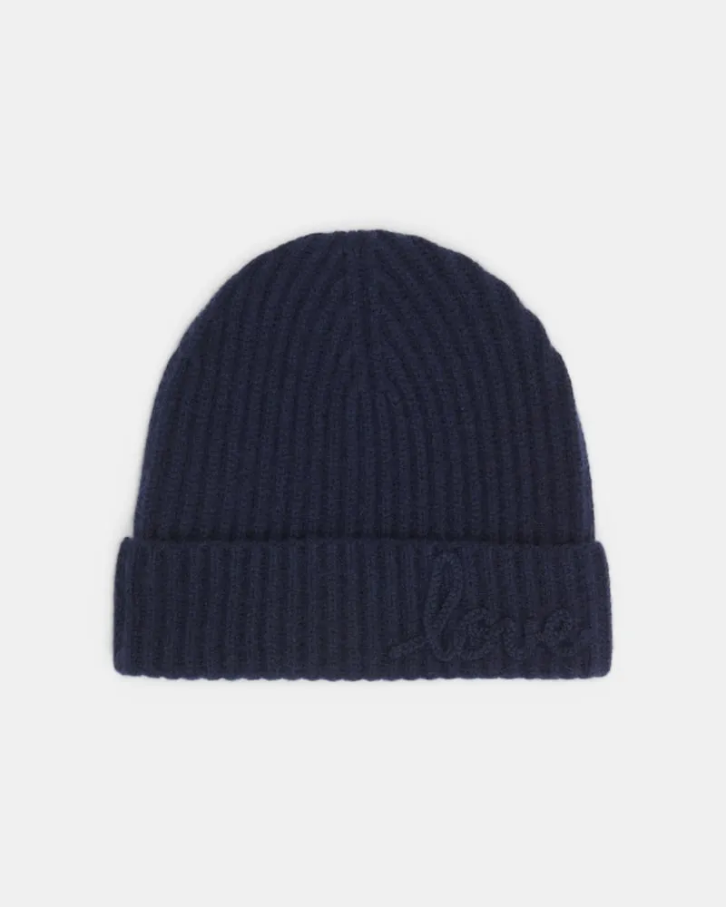 Dorothee Schumacher Gerippte Merino-Kaschmir-Mütze LOVE Blau