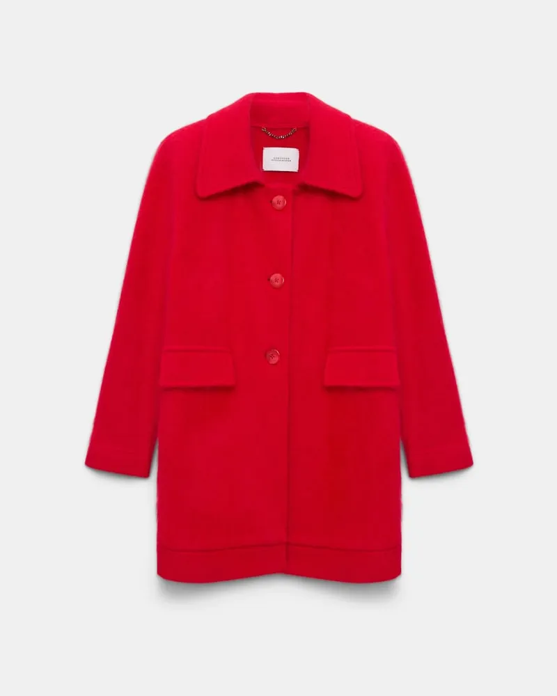 Dorothee Schumacher Fluffy Mantel aus Merino und Kaschmir Rot