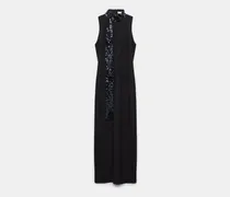 Kleid aus Punto Milano mit Pailletten-Schal