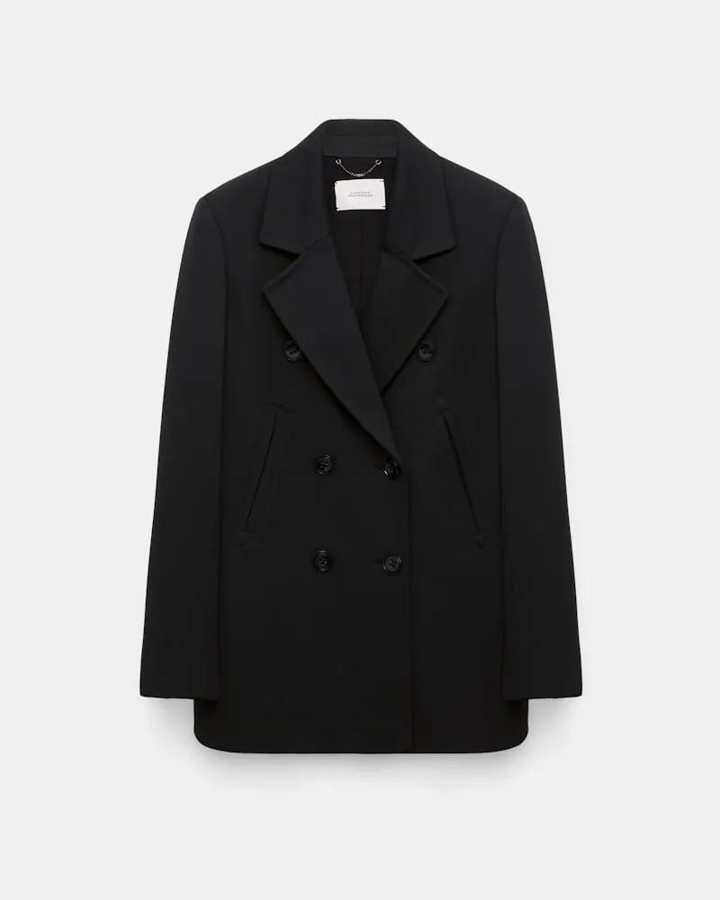 Dorothee Schumacher Zweireihiger Blazer aus Punto Milano Schwarz