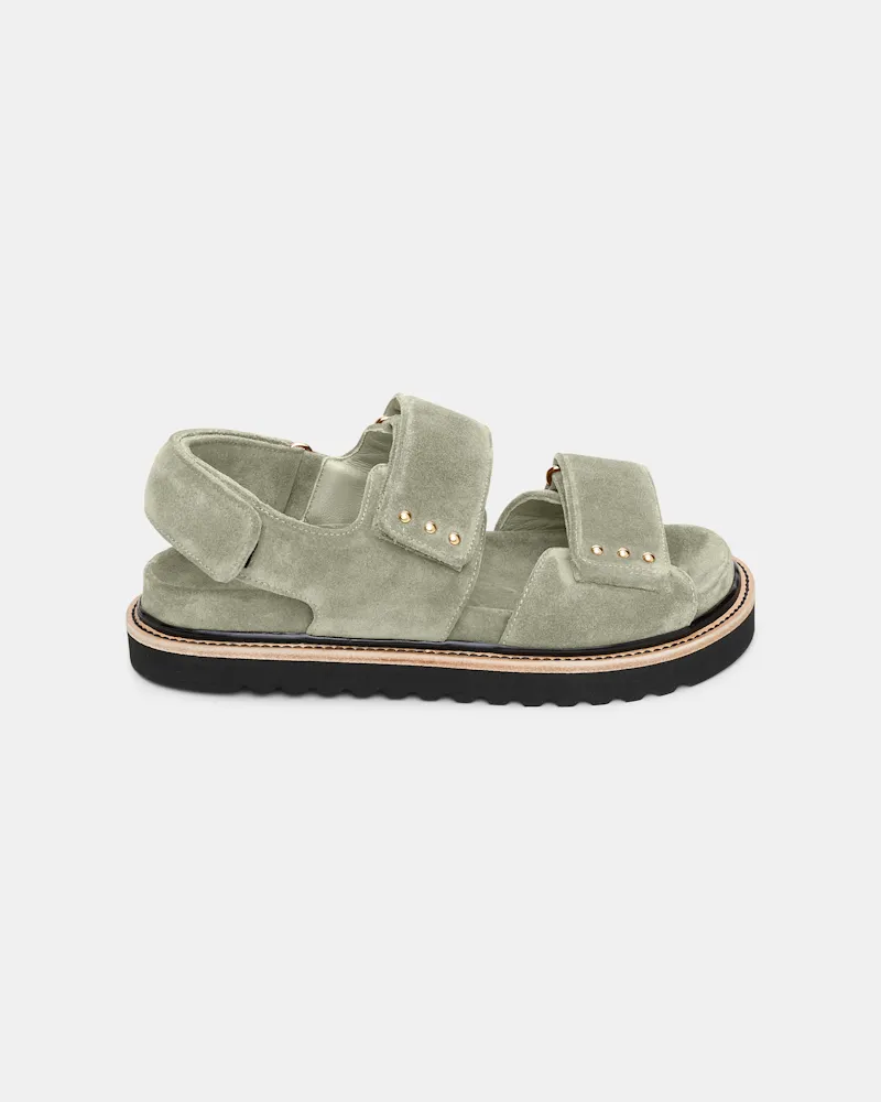 Dorothee Schumacher Flache Sandalen mit Klettverschluss-Straps Grün