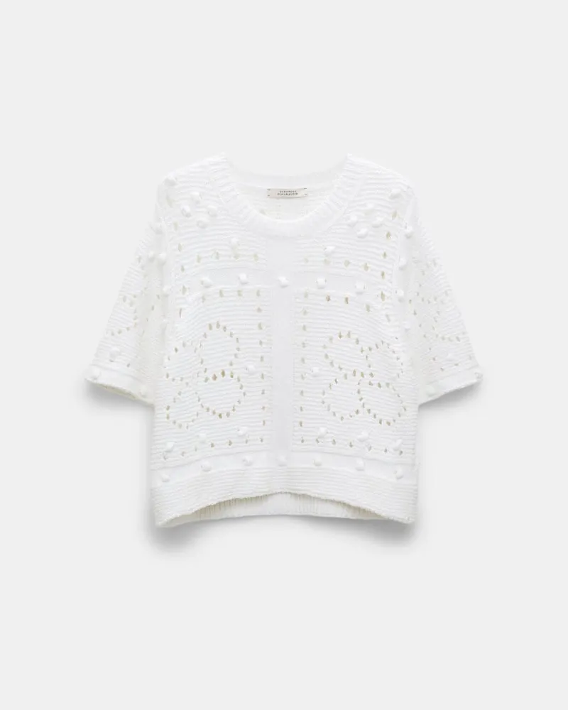 Dorothee Schumacher Pullover mit Pointelle Optik Weiß