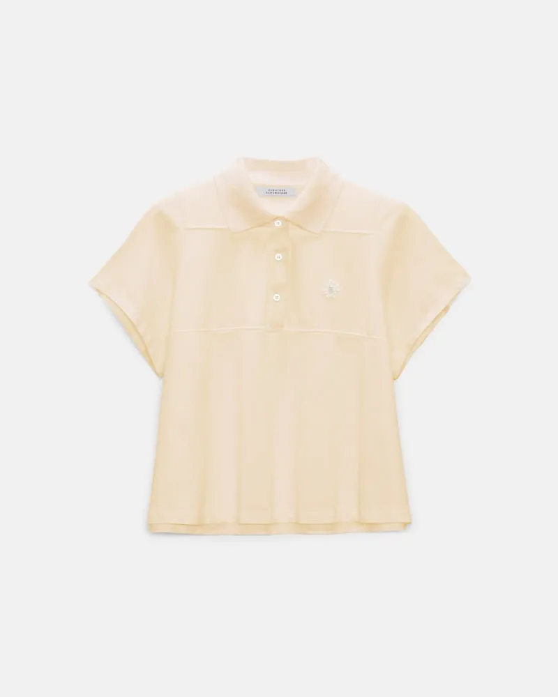 Dorothee Schumacher Polohemd mit D-Rose-Stickerei Gelb