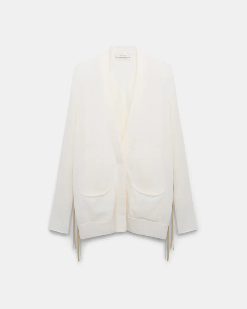 Dorothee Schumacher Cardigan mit Details aus Eco-Leder Weiß