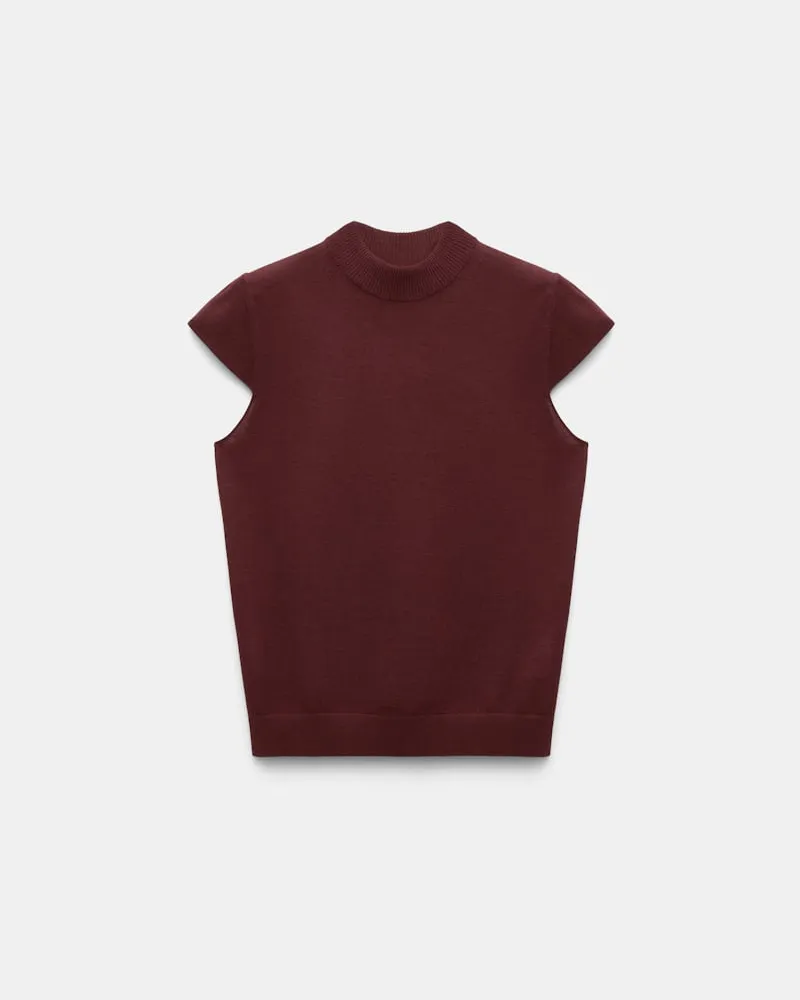 Dorothee Schumacher Pullover aus Merino und Seide mit Stehkragen Braun