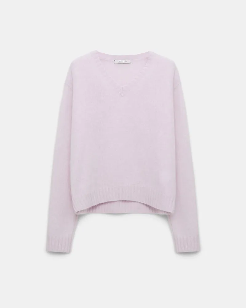 Dorothee Schumacher Fluffy Pullover mit V-Ausschnitt Rosa