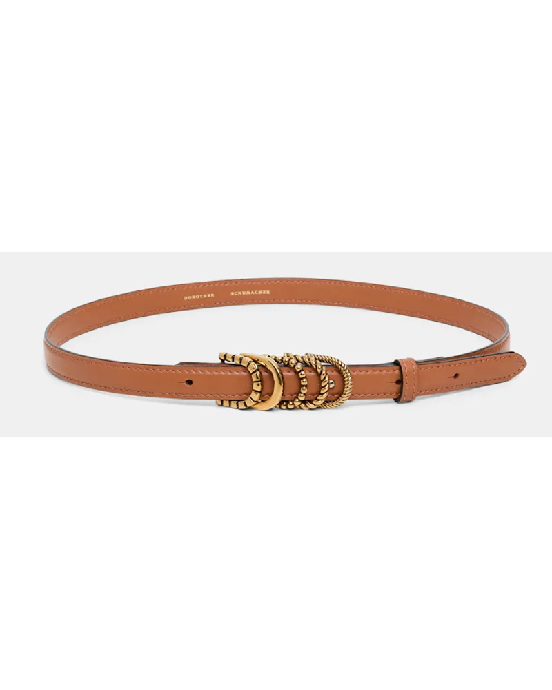 Dorothee Schumacher Schmaler Gürtel aus weichem Kalbsleder mit D-Rings Braun