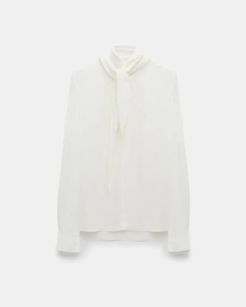 Dorothee Schumacher Bluse mit Schal-Element Weiß