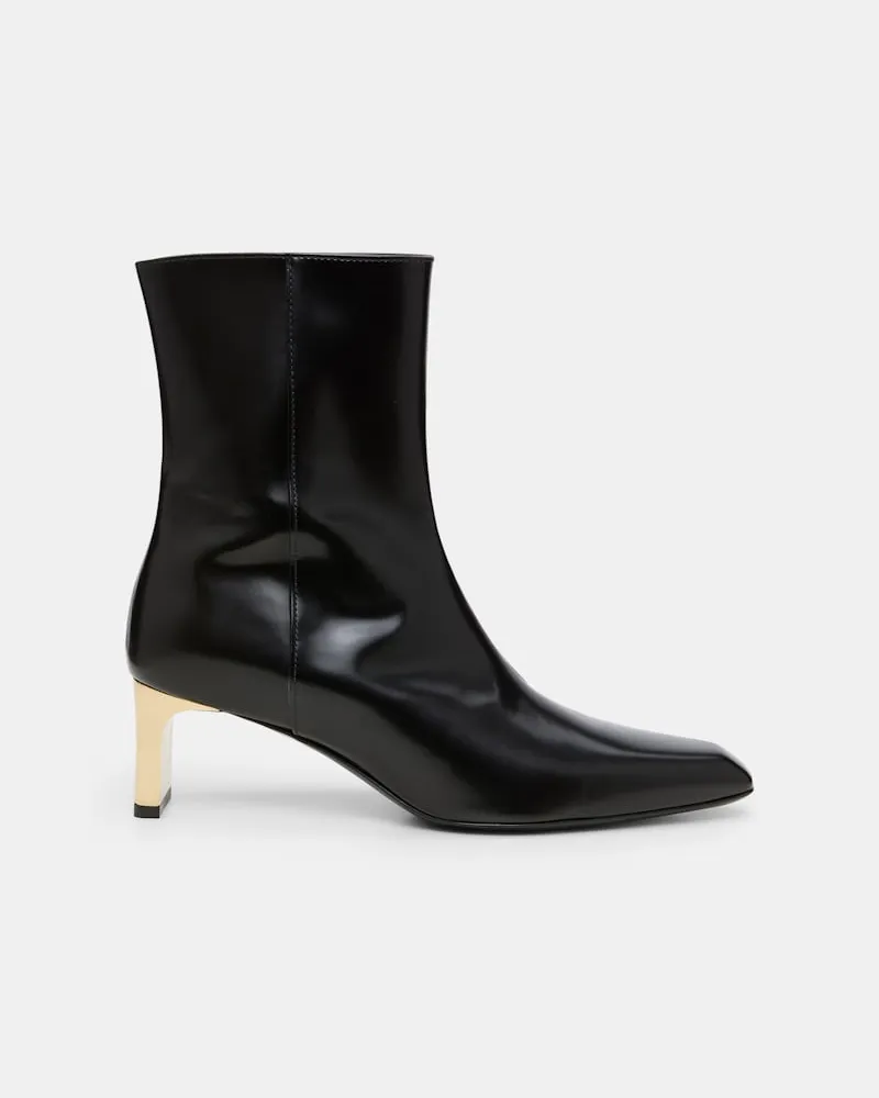 Dorothee Schumacher Ankle Boots mit goldenem Absatz Schwarz