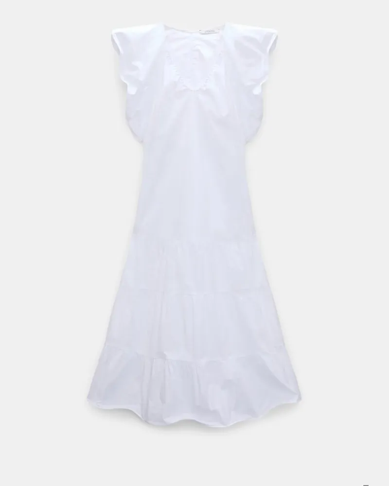 Dorothee Schumacher Midi-Kleid aus Baumwollstretch-Popeline Weiß