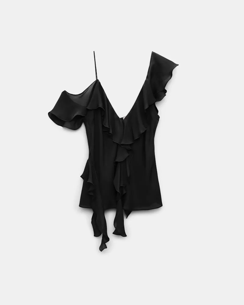 Dorothee Schumacher Top mit Volants Schwarz
