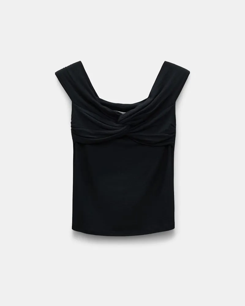 Dorothee Schumacher Drapiertes Top mit Knoten-Detail Schwarz