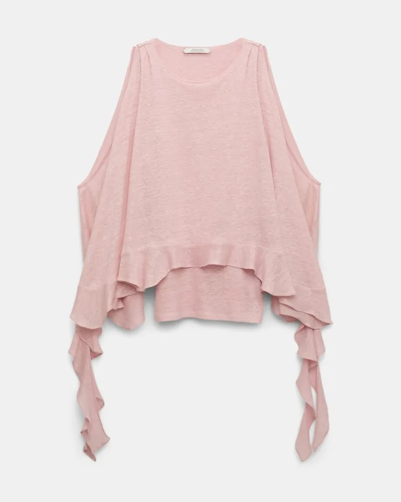 Dorothee Schumacher Top aus Hanf mit Volants Rosa