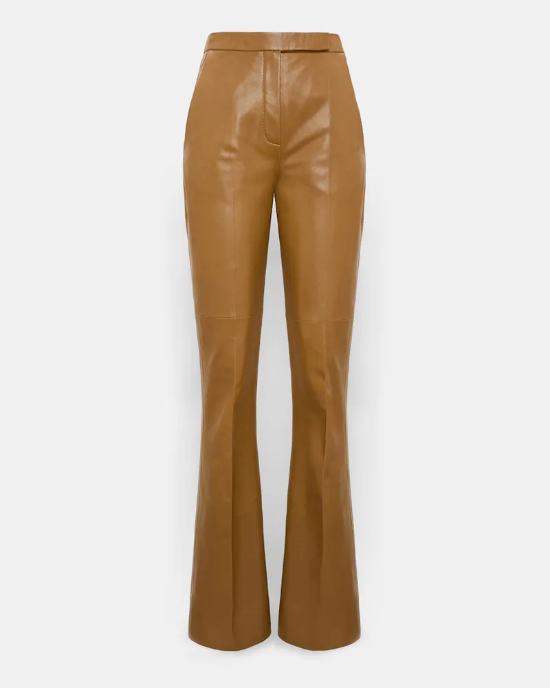 Dorothee Schumacher Long Kickflared Lederhose Braun