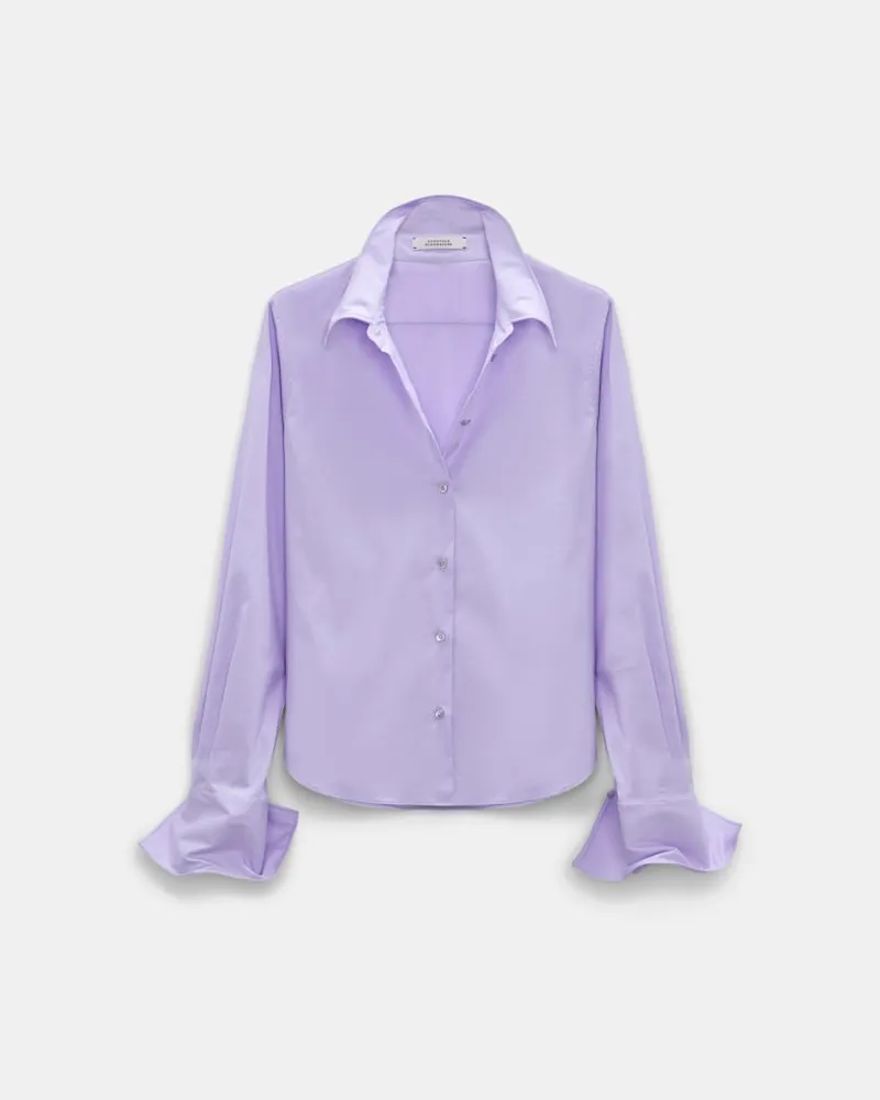 Dorothee Schumacher Cropped Bluse aus Stretch-Popeline Violett