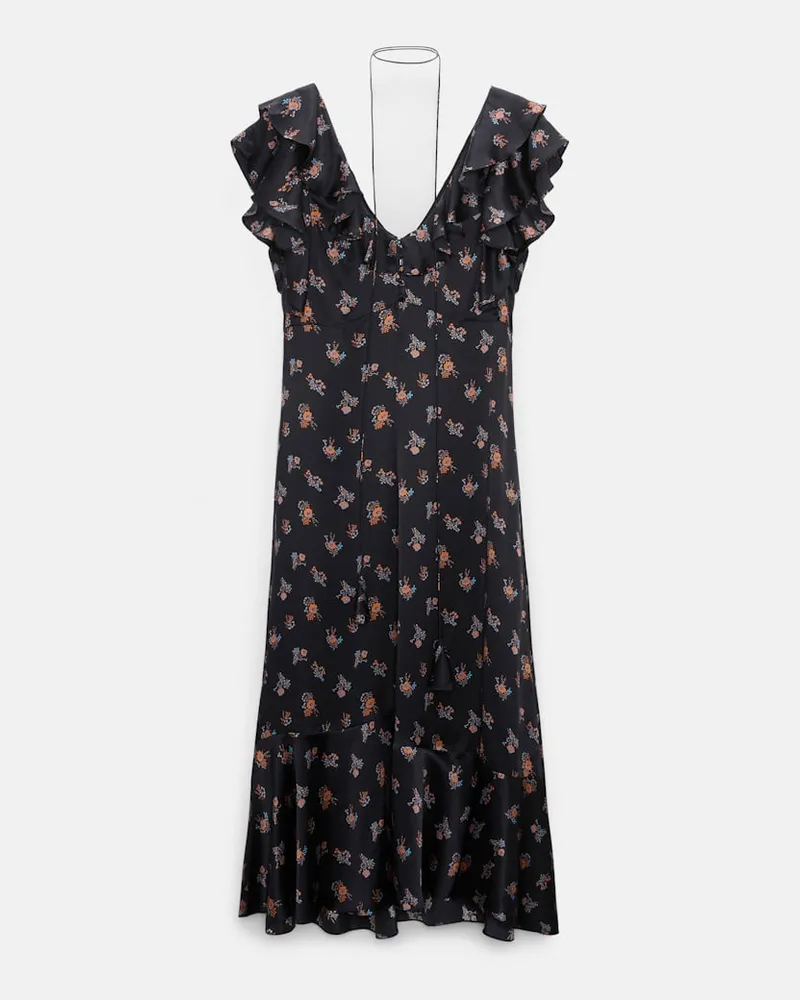 Dorothee Schumacher Midi-Kleid aus bedrucktem Seidensatin Multi