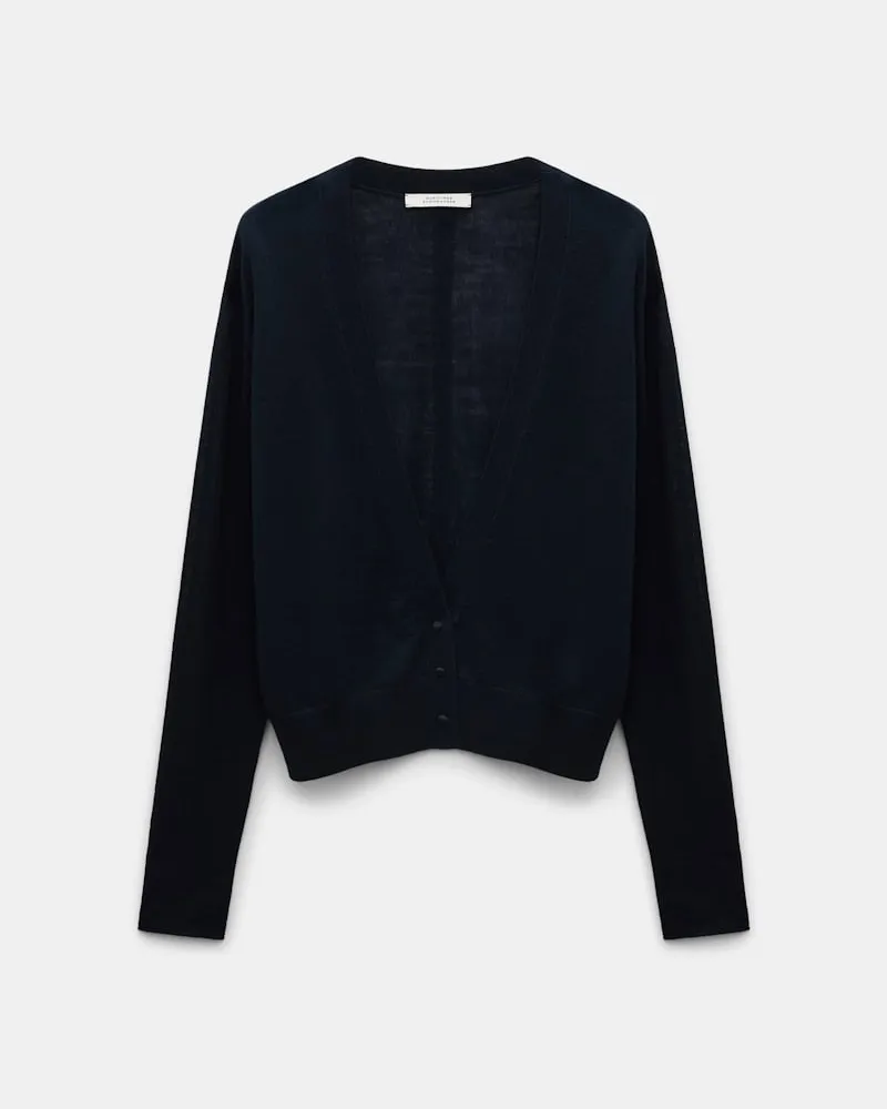 Dorothee Schumacher Cardigan mit tiefem V-Ausschnitt Blau