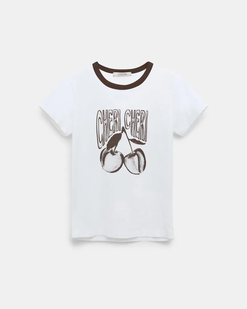 Dorothee Schumacher Rundhalsshirt mit "CHERI CHERI" Print Weiß