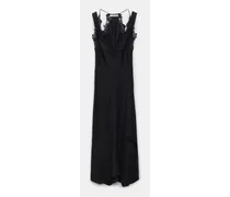 Kleid aus Seidentwill im Lingerie-Style mit Spitzendetails