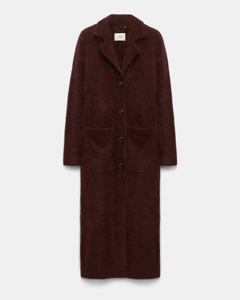 Dorothee Schumacher Fluffy Mantel aus Merino und Kaschmir Braun