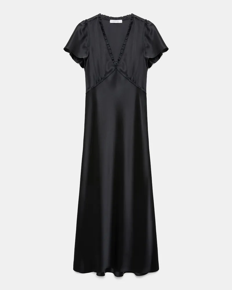Dorothee Schumacher Midi-Kleid aus technischem Satin Schwarz