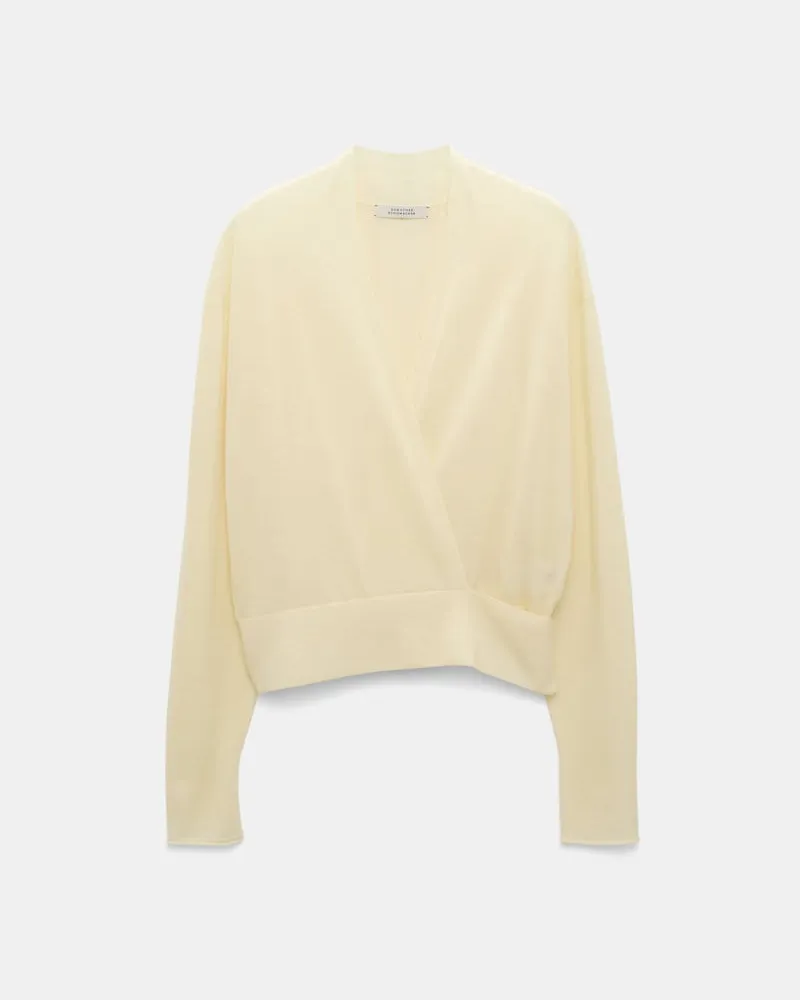 Dorothee Schumacher Cardigan aus Schurwolle-Kaschmir Mix Gelb
