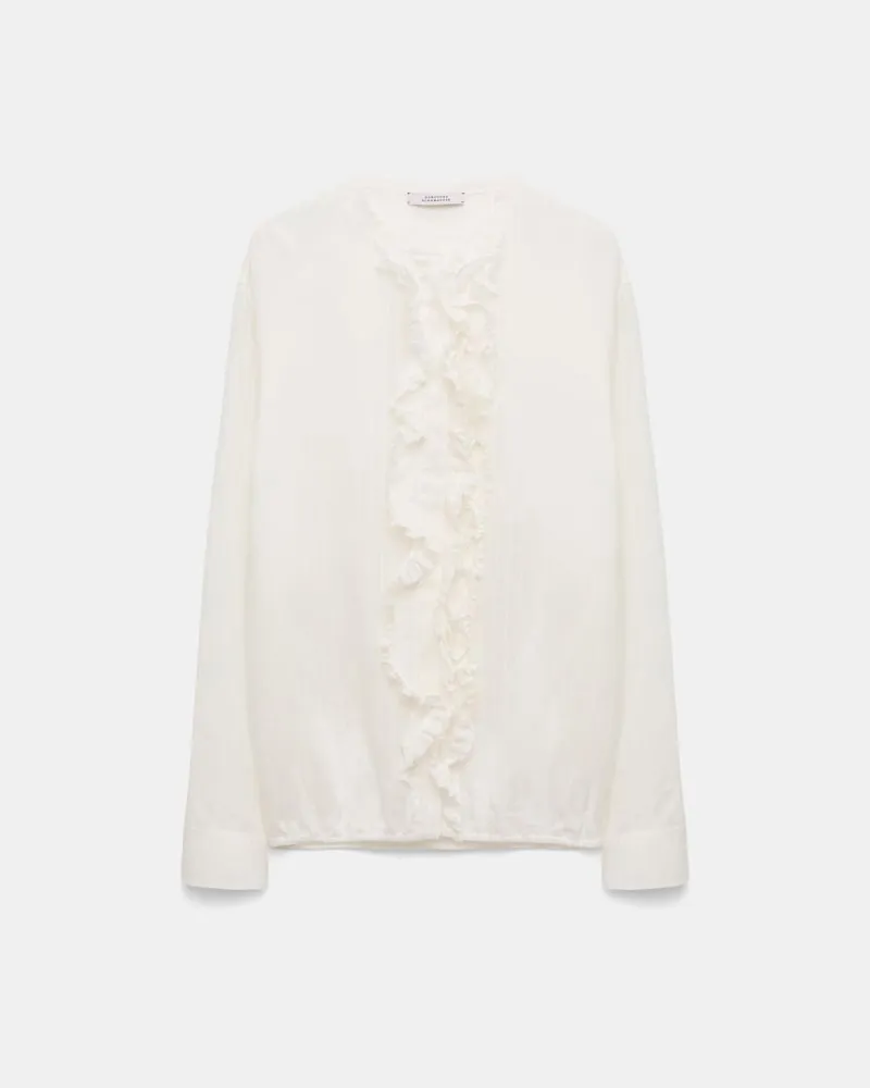 Dorothee Schumacher Blouson-Bluse mit Rüschen Weiß