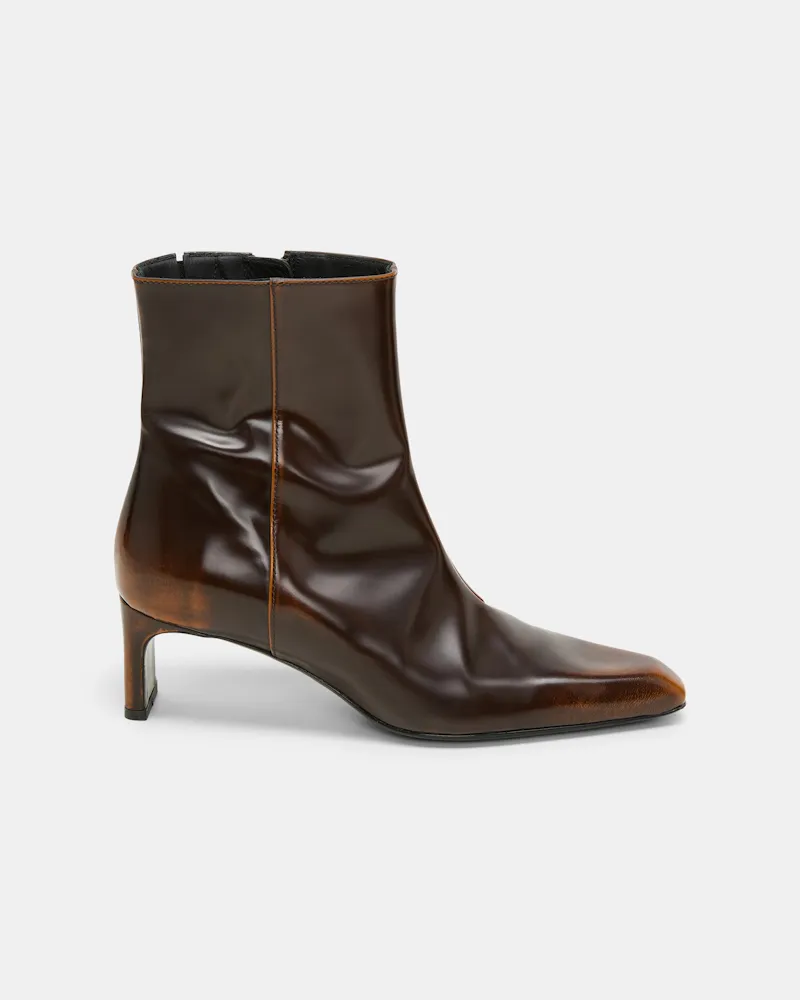 Dorothee Schumacher Stiefeletten aus gebürstetem Leder Braun