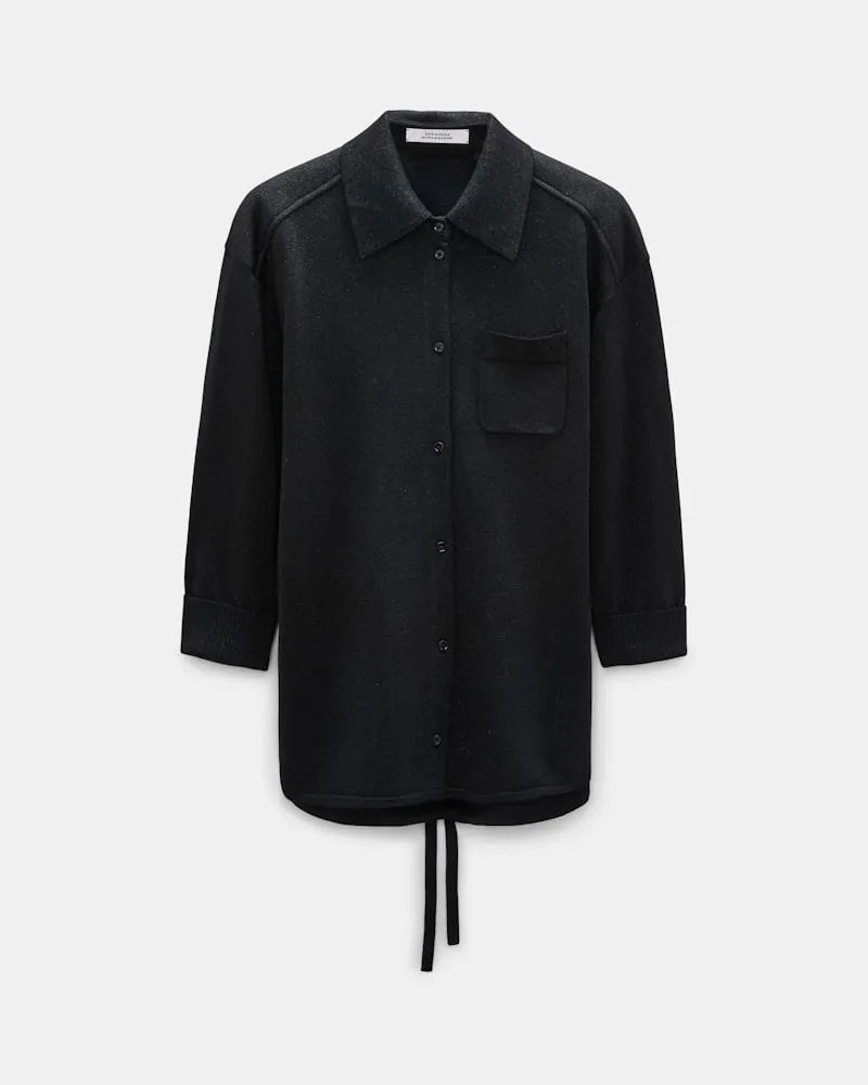Dorothee Schumacher Strickcardigan aus Lurex-Merino-Mix Schwarz