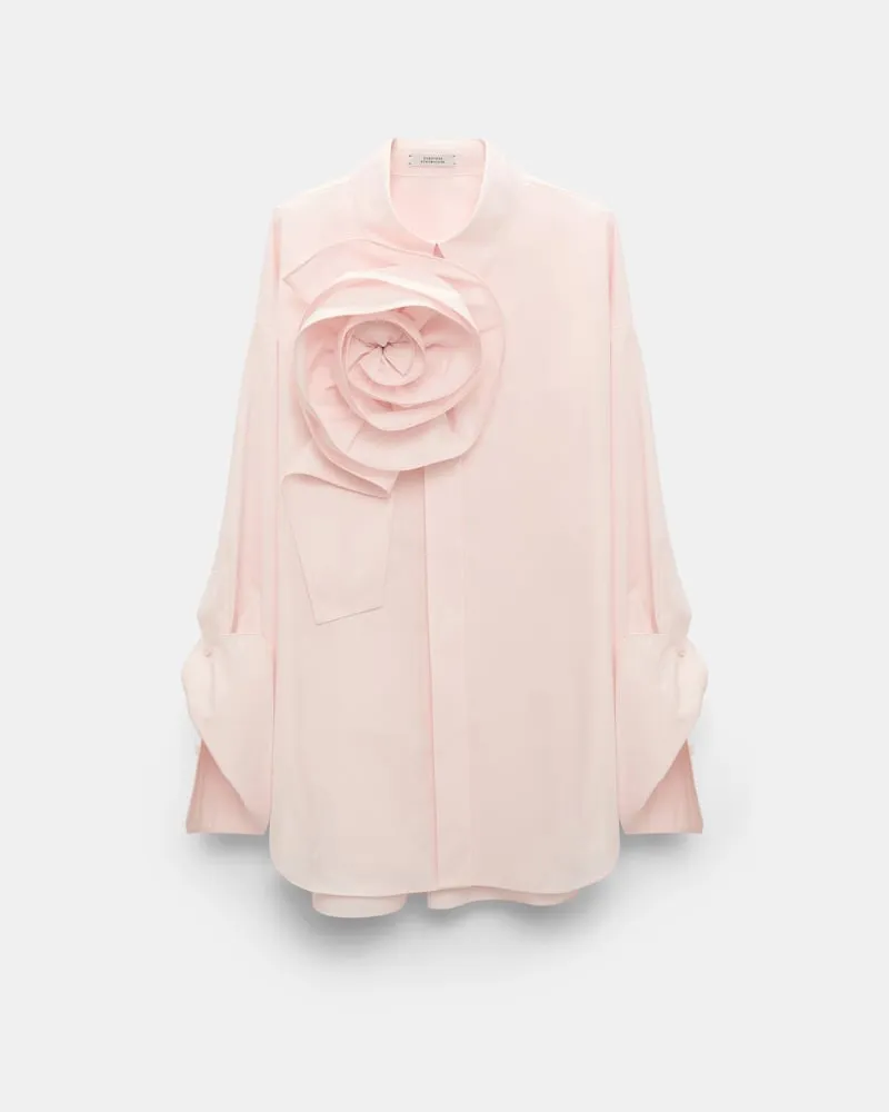Dorothee Schumacher Bluse mit Maxi-Blumenbrosche Rosa