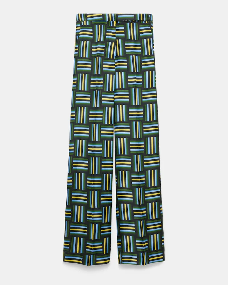 Dorothee Schumacher Hose aus Seidentwill mit Signature-Print Blau