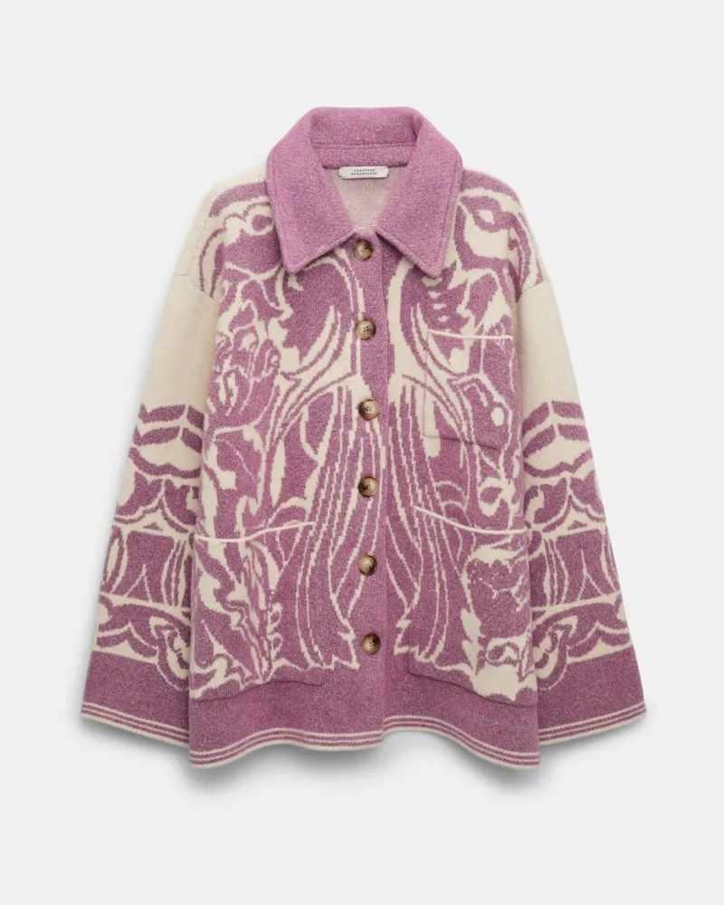 Dorothee Schumacher Jacke mit floralem Allover-Jacquard Violett