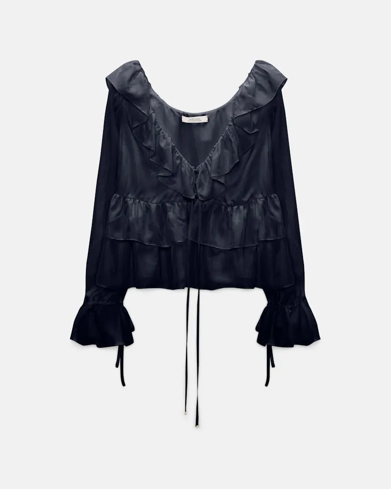 Dorothee Schumacher Bluse aus Seiden-Habotai Blau