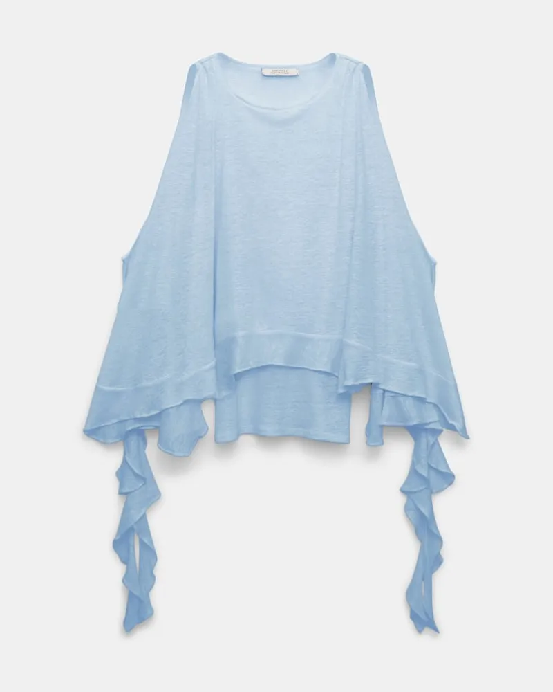 Dorothee Schumacher Top aus Hanf mit Volants Blau