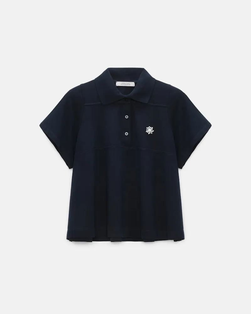 Dorothee Schumacher Polohemd mit D-Rose-Stickerei Blau
