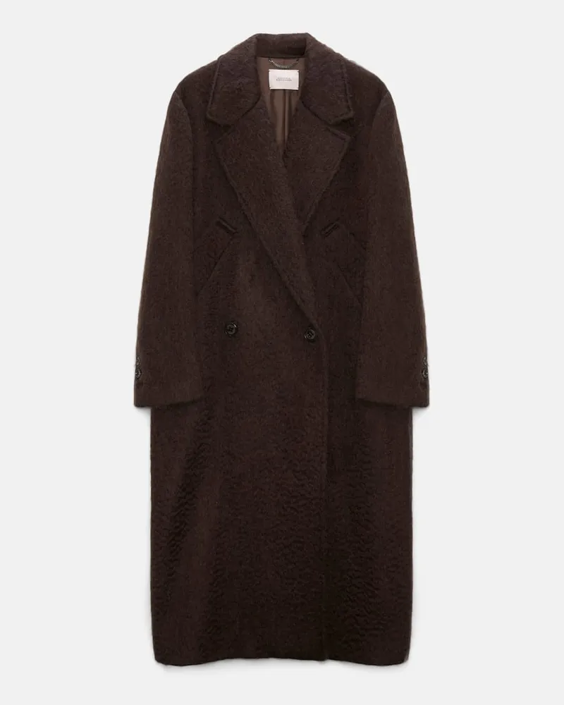 Dorothee Schumacher Mantel aus Woll-Mohair Mix Braun