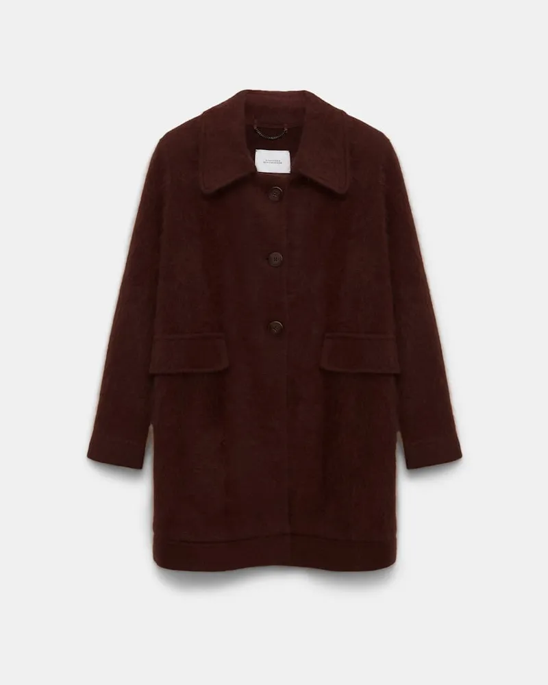 Dorothee Schumacher Fluffy Mantel aus Merino und Kaschmir Braun