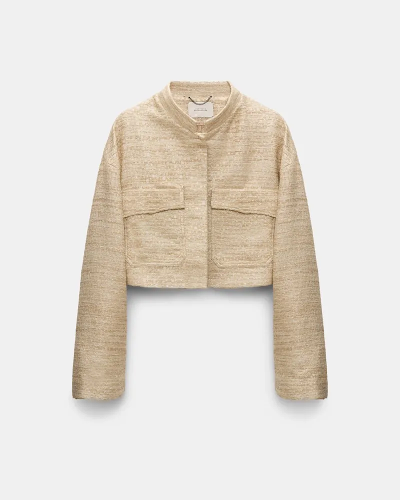 Dorothee Schumacher Verkürztes Jacket aus Lurex-Tweed Beige