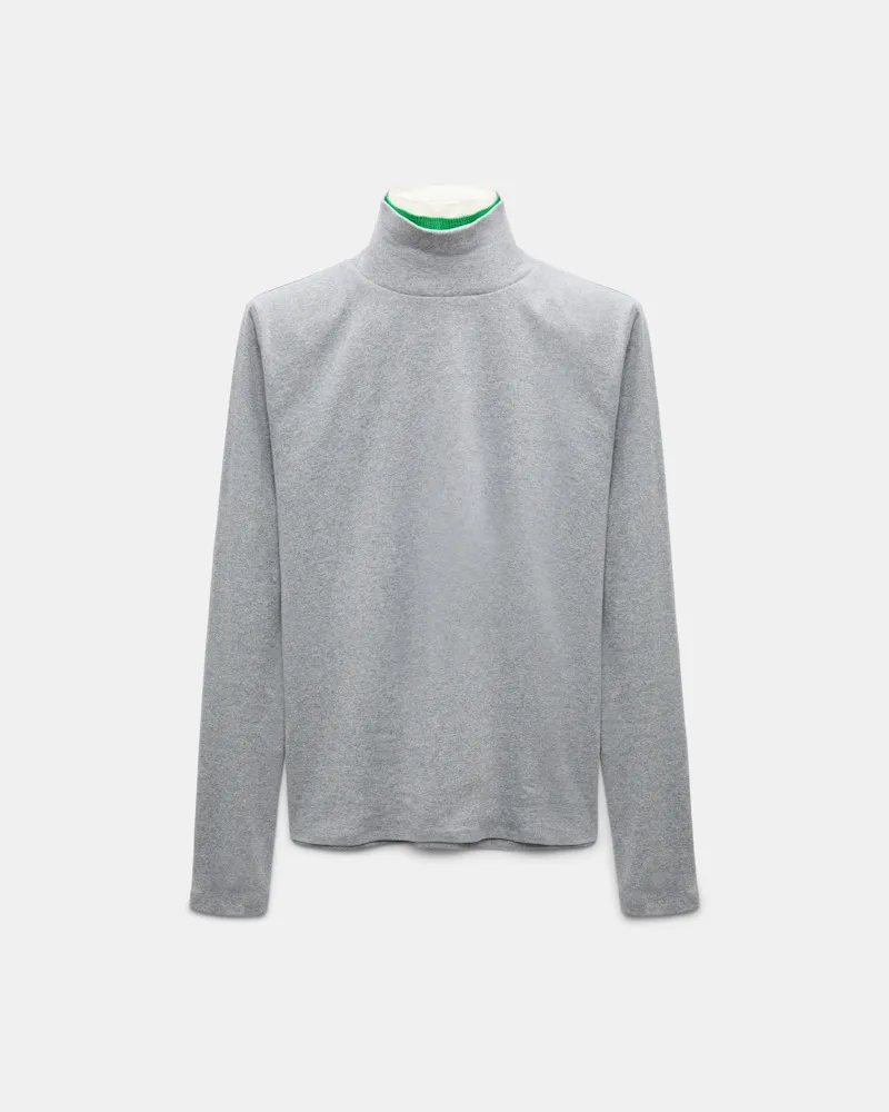 Dorothee Schumacher Rollkragenpullover mit gedoppelten Strickkragen Grau