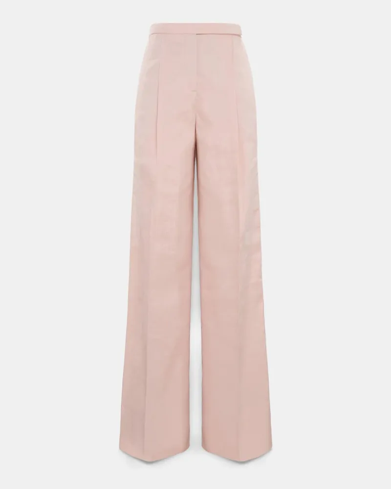 Dorothee Schumacher Hose mit weitem Bein aus Leinen und Baumwolle Rosa