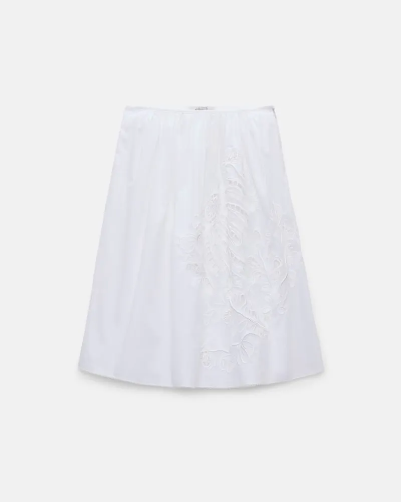 Dorothee Schumacher Rock Broderie-Anglais-Stickerei aus Baumwolle Weiß