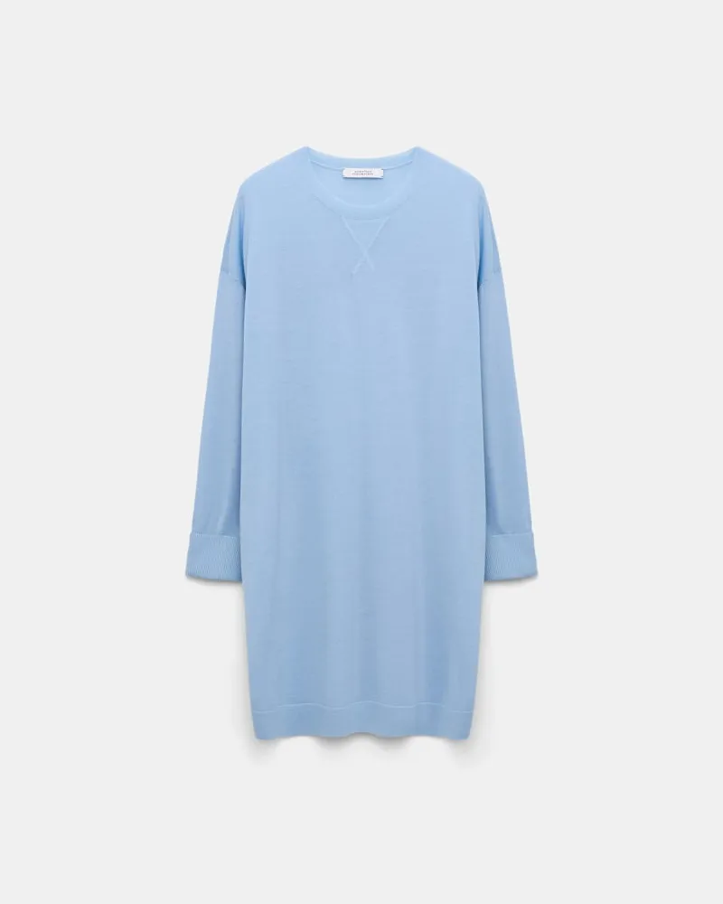 Dorothee Schumacher Pullover aus Merino mit extra langer Silhouette Blau