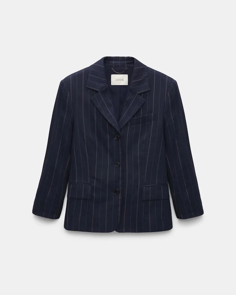 Dorothee Schumacher Verkürzter Pinstripe Blazer Blau
