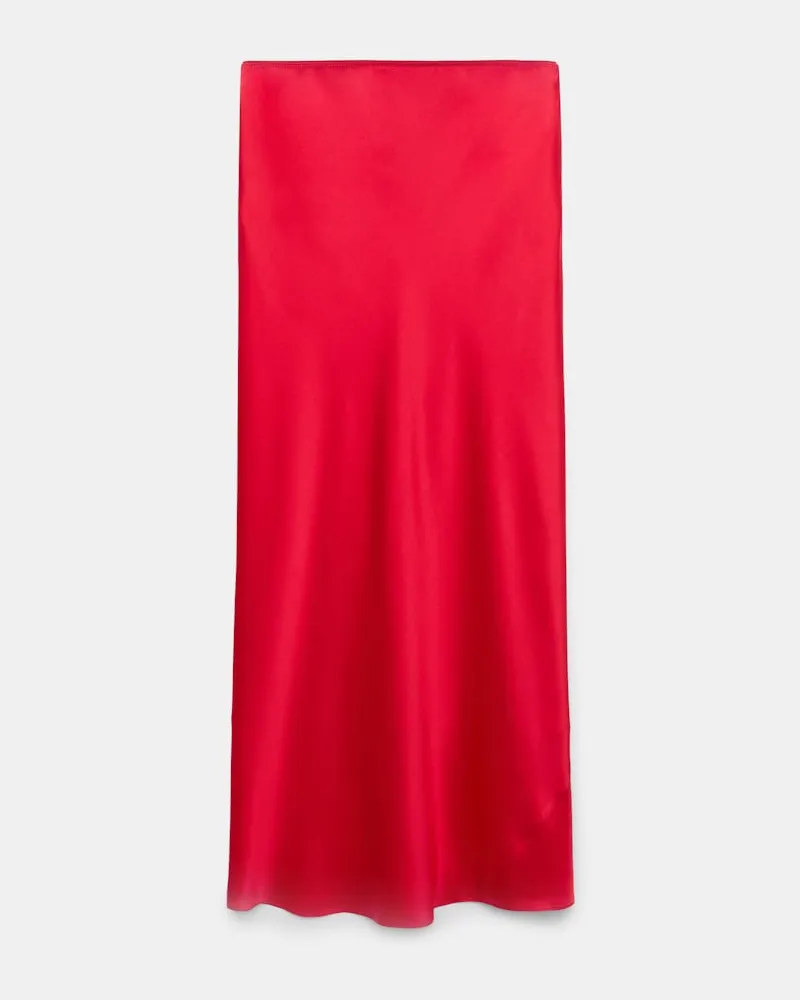 Dorothee Schumacher Midi Rock aus Seidensatin Rot