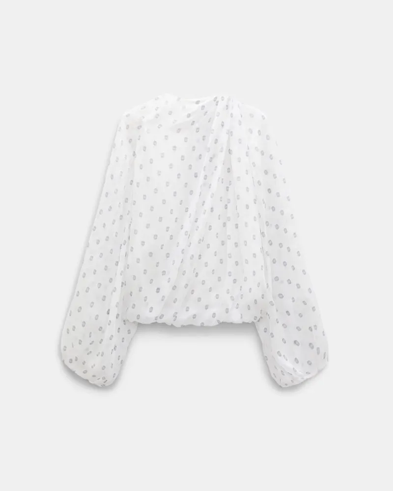 Dorothee Schumacher Drapierte Bluse aus Seiden-Crêpe-Chiffon Weiß