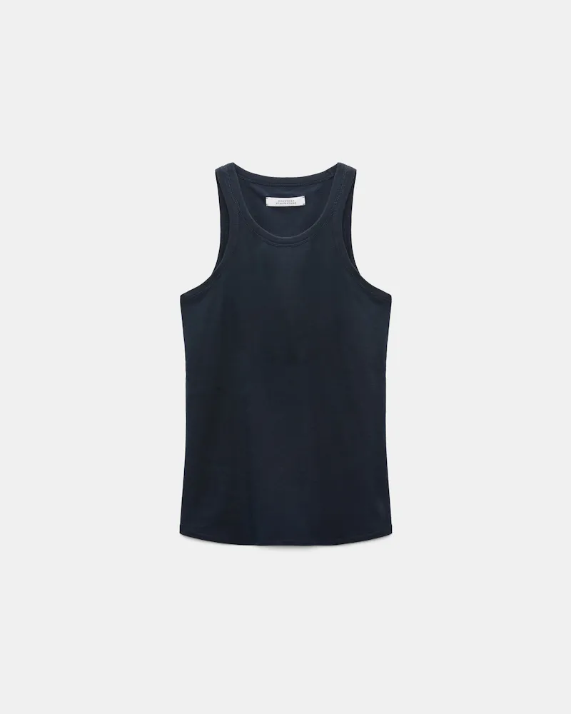 Dorothee Schumacher Tanktop aus Stretch-Baumwolle Blau