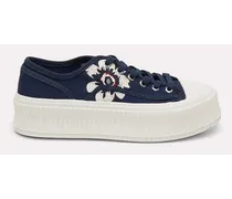 Dorothee Schumacher Platform Sneakers mit floraler Embroidery Blau