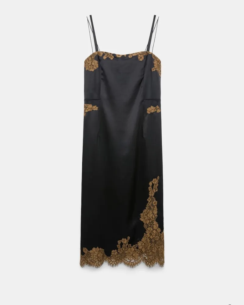 Dorothee Schumacher Negligee-Kleid aus technischem Satin Schwarz
