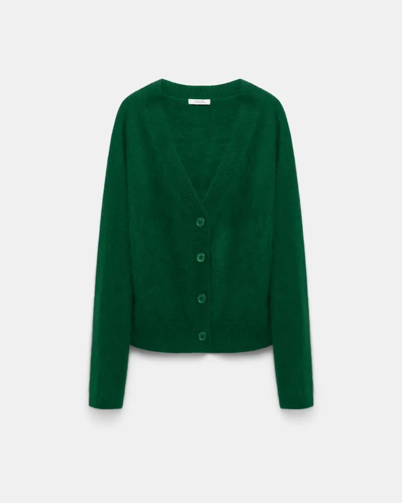 Dorothee Schumacher Fluffy Cardigan mit V-Ausschnitt Grün
